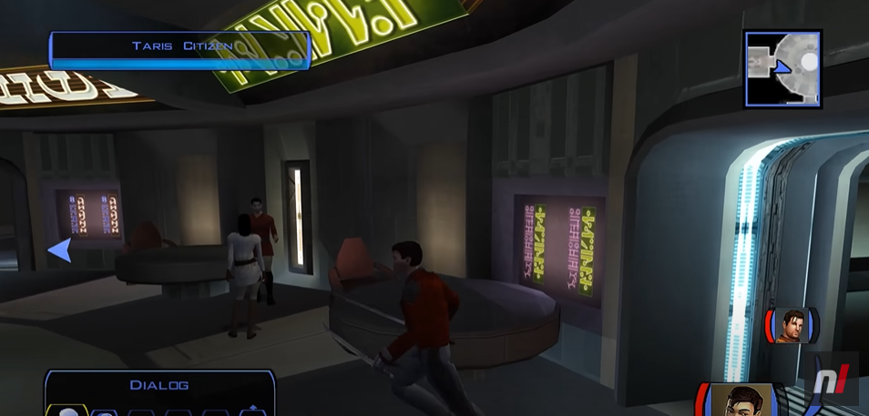 A gameplay screenshot from the game 'Knights of the Old Republic'