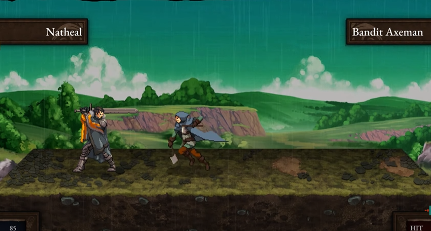 two characters engaged in combat gameplay from the game Rise Eterna