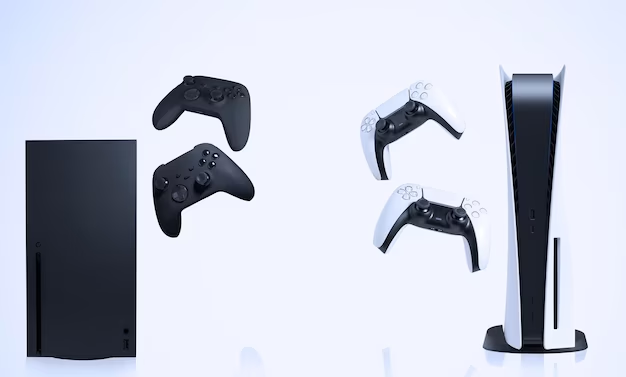 Xbox and PS4 controllers side by side
