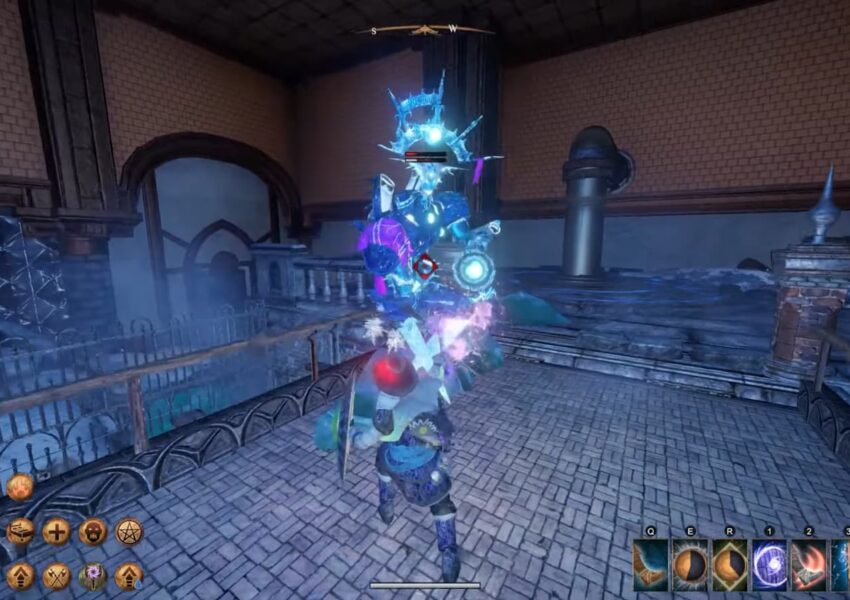 player's character fighting in Outward game