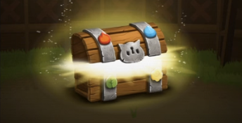 Battle Camp game screenshot featuring a treasure chest