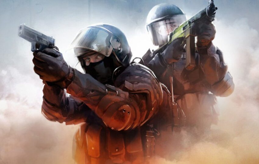 CSGO defenders with weapon
