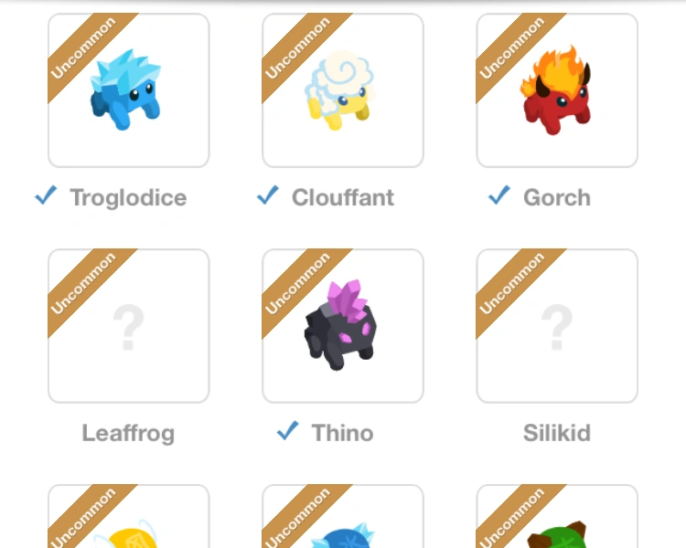 Battle Camp Catalogue of Monsters