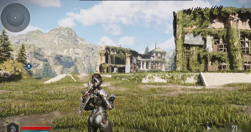 A screenshot capturing gameplay from First Descendant, featuring a character immersed in a wilderness setting