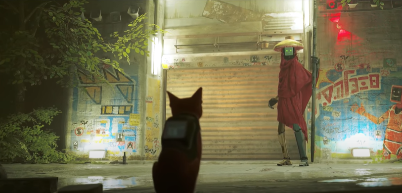 a cat and a masked character wearing a hat