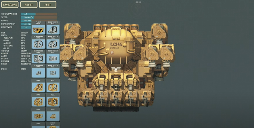 A game screenshot displaying the aircraft customization feature in Highfleet
