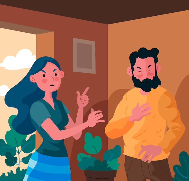 A man and a woman arguing